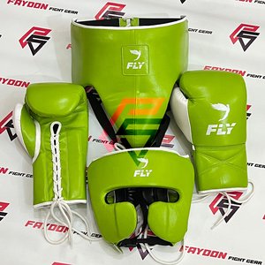FLY - Kits de boxe et de sparring personnalisés en cuir de vache véritable léger et de haute qualité - Gants de boxe ajustables à lacets - Product Image 1