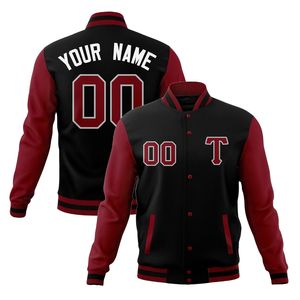 Vente en gros de veste bombardier Varsity Letterman en toile veste de baseball d'hiver avec épaules contrastées sur le devant - Product Image 1