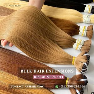 Extensions de cheveux humains Remy 100% vietnamiens de qualité supérieure, prix usine Azhair Vietnam, double trame machine, lisses et soyeux - Product Image 1