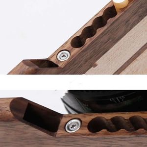 กล่องไม้ใส่บุหรี่ทำจากไม้หรูหราสไตล์วินเทจสีดำกล่องไม้วอลนัทแบบบางภาชนะเก็บของสำหรับเป็นของขวัญ - Product Image 3