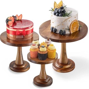 Pedestal de pastel de granja de madera rústico moderno de 3 para bodas, cumpleaños, cenas en restaurantes, sala de estar, cocina, uso en hoteles - Product Image 1