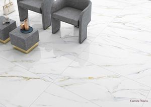 Azulejos de porcelana esmaltada de Carrara Nuevo de diseño italiano, antibacteriano antideslizante moderno para hoteles, villas, centros comerciales, habitaciones sólidas - Product Image 3