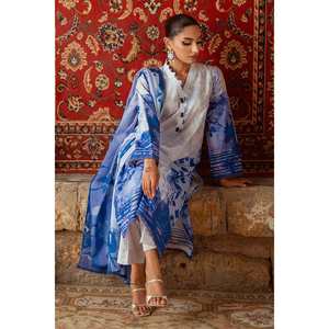 Ensemble de 3 pièces non cousues en tissu imprimé SD-52018 avec décoration boutonnée - Product Image 2