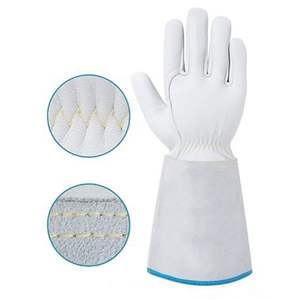 ถุงมือหนังสีน้ำตาลแบบย้อนยุค TIG MiG สำหรับโรงงานผลิตหนังวัวแยกชิ้น - Product Image 2