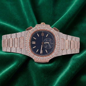 Reloj de Negocios con Movimiento de Cuarzo Moissanite PJ para Hombre, Apariencia de Diamante Helado, Acero Inoxidable de Lujo, Resistente al Agua, Elegancia Diaria - Product Image 1