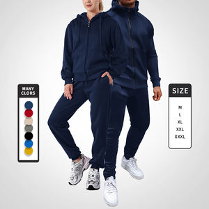 Ensemble deux pièces tricoté sweat à capuche pour hommes respirant OEM survêtement personnalisé décontracté Fitness Jogging costume tenue porter - Product Image 3