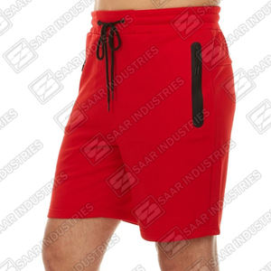 Pantalones cortos de lana de Color rojo para hombre, 100% algodón orgánico, 220gsm, pantalones cortos para correr, pantalones cortos de chándal resistentes y sostenibles para hombre - Product Image 5