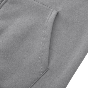 Plain Gray And <b>Black</b> Color Full Sleeve Hoodies For Boys Oversize Zipper Up Street Wear Hoodies With Drawstring for Summer - Product Image 4