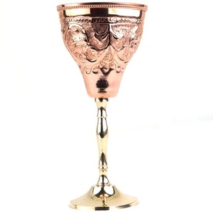 Red Enamel Glass Finished Hot Selling Luxury Brass Cocktail Glass 300ml Handmade for Restaurant Bar Hotel - Product Image 4