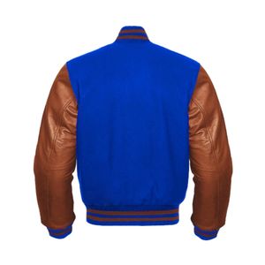Veste universitaire en laine avec manches en cuir personnalisables, broderie Letterman, style High Street, pour hommes, femmes, unisexe, haute qualité - Product Image 4