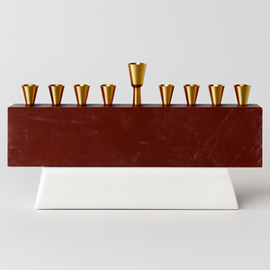 Ménorah de Hanoucca en résine noire à succès avec des bougeoirs argentés, design élégant pour 8 jours d'éclairage de Hanoucca - Product Image 4