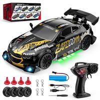 Mini voiture télécommandée électrique à l'échelle 1:24, prête à l'emploi, mouvements rapides, lumières LED, plastique, 2,4 GHz, portée 50 m+, intérieur-extérieur