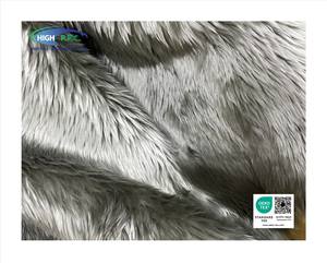 Tela de Pelo Largo de Felpa 30/35mm Color Gris Peso Medio para Abrigos, Chaquetas y Prendas de Vestir - Product Image 2