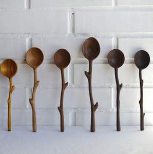 Cuillère en bois naturel en bois d'acacia Cadeau de mariage classique pour la cuisine et la restauration & Cuillères de service pour aliments de mariage - Product Image 5