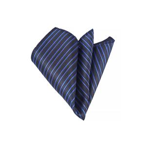 ผ้าพันคอ jacquard หรูหราด้วยลายเส้นสีฟ้าบนสีดำ - Product Image 1