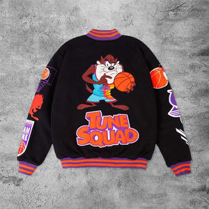 Venta al por mayor de chaqueta de los hombres Varsity cremallera diseño de impresión transpirable forro polar-logotipo personalizado colores invierno universidad béisbol - Product Image 3