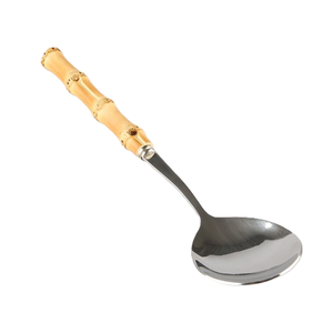 Cuillère de luxe exclusive en acier inoxydable pour la restauration de mariage et poignée en bambou avec cuillère d'excellente qualité - Product Image 1