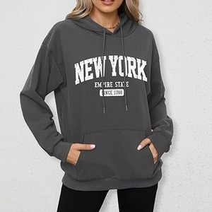 Sudadera de Alta Calidad para Mujer, Talla Grande, Manga Larga, Otoño/Invierno, con Capucha, Forro Polar, Logotipo Personalizado, Bolsillo con Diseño Gráfico, ODM - Product Image 1