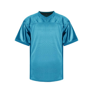 เสื้ออเมริกันฟุตบอลผ้าโพลีเอสเตอร์ 100% แห้งเร็ว ปรับแต่งได้ พร้อมโลโก้ด้านหน้า บริการ OEM มีจำหน่ายในราคาประหยัด - Product Image 1