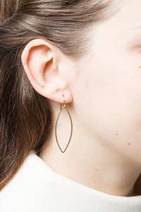 Geometric Filigree Earrings <b>Lotus</b> Brass Handmade Boho Ethnic <b>Jewelry</b> Leaf Design - Product Image 2