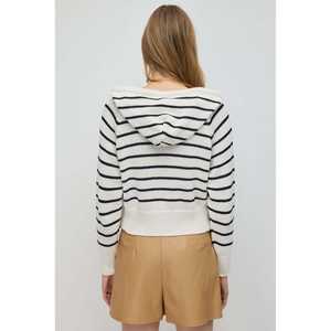 เสื้อสเวตเตอร์ถักมีฮู้ดลายทาง - Product Image 5