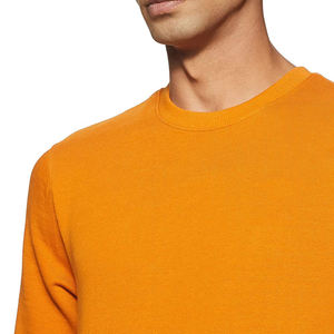 Suéter de Punto con Cuello Redondo Color Naranja para Hombre, Corte Regular, Color Sólido, Ropa Casual de Otoño e Invierno, Sudaderas para Hombre - Product Image 6