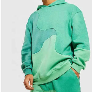 Survêtement surdimensionné 100% coton personnalisé Sweat à capuche zippé à imprimé bouffant Ensemble deux pièces Survêtement imprimé à fermeture éclair - Product Image 6