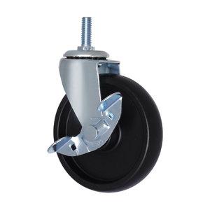 Rueda giratoria de bloqueo de acero y polipropileno CCE de 4 pulgadas con vástago giratorio de 3/8 "para aplicación de rodillos - Product Image 1