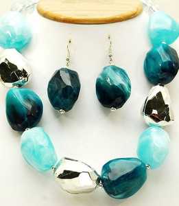 Collar largo de resina de joyería de moda Venta caliente de la India Collar hecho a mano para mujeres y niñas Collar de doble tono - Product Image 4