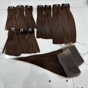 กลุ่มผมตรงกระดูก SDD สำหรับต่อผมมนุษย์ผมดิบเงางามด้านหน้า - Product Image 3