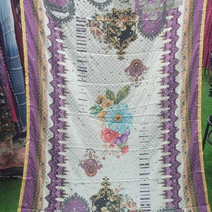 Heavy Handcrafted Mirror Dupatta Organza Digital Printed Traditional <b>Scarf</b> & Shawl - Product Image 1