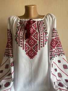 Chemisier ukrainien authentique brodé à la main pour femmes Vyshyvanka Design traditionnel Taille 2XL Taille naturelle lavable - Product Image 4