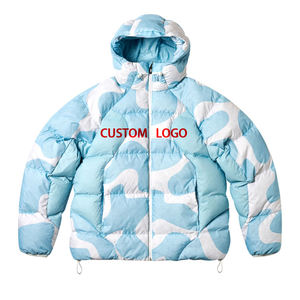 Custom Embroidered Outdoor Men's <b>Winter</b> Insulated Women Puffer <b>Coat</b> Nylon Windbreaker Zipper Down Puffer Jacket Hood for Men - Product Image 6