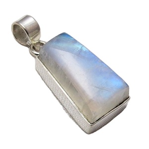 Impressionnant pendentif en argent sterling 925 avec pierre de lune arc-en-ciel fantaisie, bijoux Shri Ashapura, style bohème, pour fiançailles chrétiennes, troisième modèle - Product Image 1