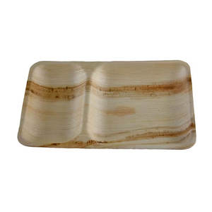 Vajilla desechable de hoja de palma cuadrada biodegradable Natural 100%, platos en porciones de madera de 35X25cm para servir comida de boda - Product Image 4