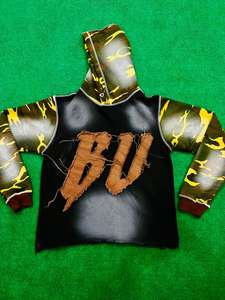 Survêtements à capuche imprimés en coton 100% de haute qualité pour hommes, logo personnalisé, vêtements de sport décontractés, respirants, séchage rapide, hiver - Product Image 4