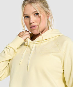 Sudadera corta pulóver personalizada fabricante de sudadera Lisa Sudadera con capucha de mujer recortada personalizada en blanco al por mayor - Product Image 6