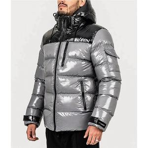 Chaquetas acolchadas de burbujas impermeables de invierno de dos colores con diseño personalizado y elegante, bombardero de lona gruesa para hombres OEM - Product Image 5