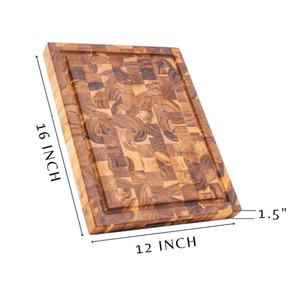 Grossiste planche à découper de cuisine rectangle en grain d'acacia de haute qualité bon marché bloc à découper ODM personnalisé fabriqué au Vietnam - Product Image 2