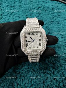 Vente à chaud Luxueux Iced Out Moissanite Montre Hip Hop Montre-bracelet pour hommes en acier inoxydable Buste Down Montre au prix d'usine - Product Image 6