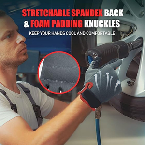 ถุงมือหนังสังเคราะห์ระบายอากาศสำหรับผู้ชายที่ใส่ใจแฟชั่นใช้งานได้นาน - Product Image 4