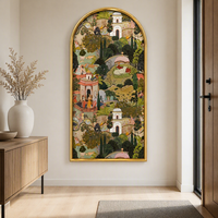 Peinture sur toile moderne rustique personnalisée OEM ODM en gros, motif jardin, peinture artistique en forme d'arche pour couloir, décoration intérieure