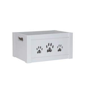 Boîtes en bois à motif de pattes pour chiens et chats, boîtes de rangement en bois personnalisées pour animaux de compagnie, fruits, vêtements, livres, légumes - Product Image 3
