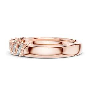 Bague ondulée en diamant de laboratoire rond brillant de 0,168 carat pour femme, clarté VVS-VS EF, or 18 carats, 14 carats, 10 carats et argent 925, moissanite - Product Image 6