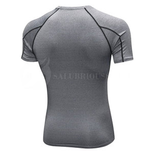 Nouvelle collection de t-shirts de sport compressifs pour hommes, tricotés en élasthanne/polyester, manches courtes, respirants, séchage rapide, écologiques - Product Image 2