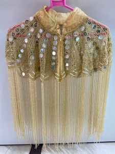 Burlesque Cape Attaché Cou Belle Tenue De Festival pour Club Droit Perlé Brins Paillettes Broderie Perle Décorations - Product Image 5