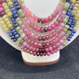 Multi beads /Ruby Blue Sapphire Yellow Sapphire Faceted Beads/8 Inch20 Piece Aprox - Product Image 5