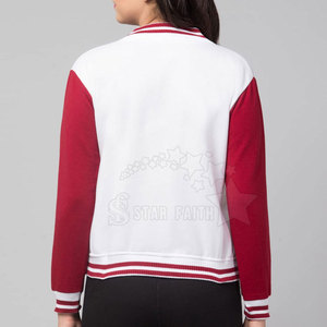 Chaqueta universitaria para mujer al por mayor con botones a presión chaquetas universitarias de béisbol de mezcla de lana chaqueta universitaria elegante para mujer - Product Image 2