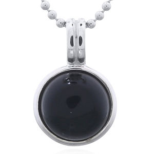 Elegante Colgante Circular de Plata de Ley 925 con Ágata Negra y Doble Argolla - Product Image 1