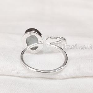 Joyería de piedra áspera, anillo para mujer, aguamarina Natural, piedra preciosa cruda, piedra natal de marzo, joyería de piedra de corazón, anillo de Plata de Ley 925 - Product Image 5